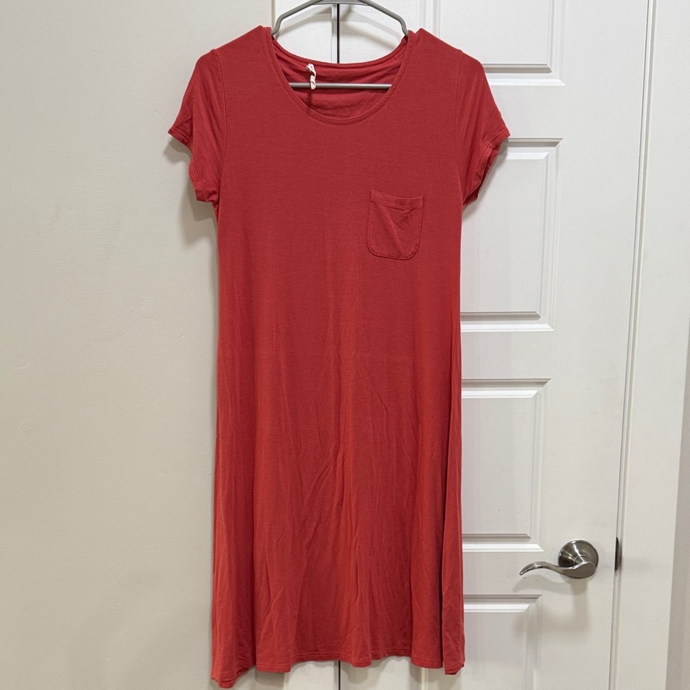 Peruvian Connection Red Orange Casual Dress